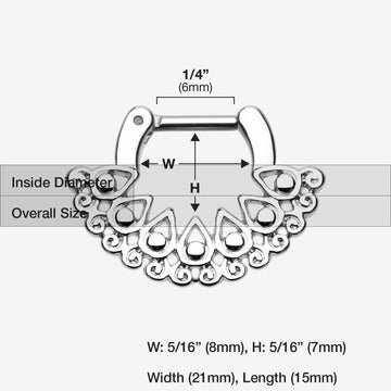 Detail View 1 of Arioso Filigree Septum Clicker-Steel
